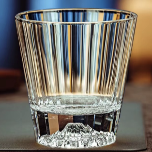 Crystal Rock Vertical Striped Iceberg Whiskey Glass