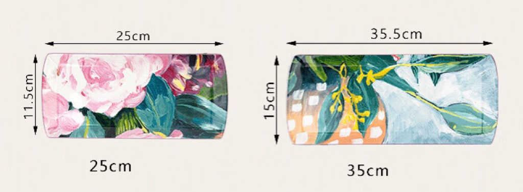 Rectangular tray - Oil Printing Roses Style