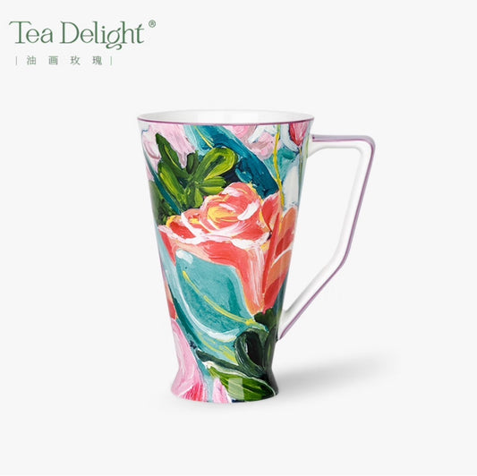 Lyon Cup (Purple) in Oil Painting Roses Style - Color Box