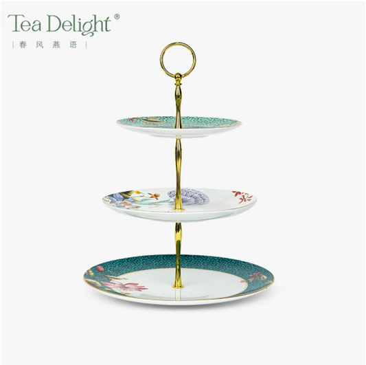 Cake Plate 3-Tier - Spring Whisper