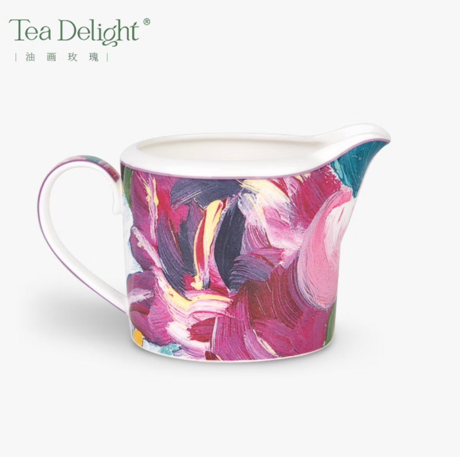 Milk/Creamer Jug - Oil Painting Roses Style