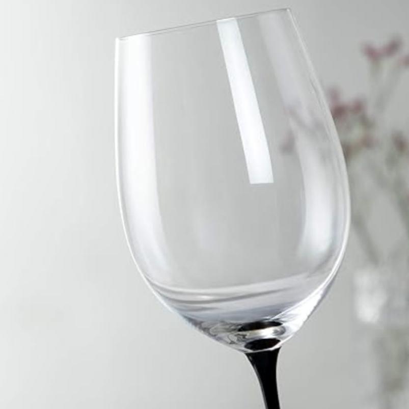 Crystal Black Tie Bordeaux Wine Glass
