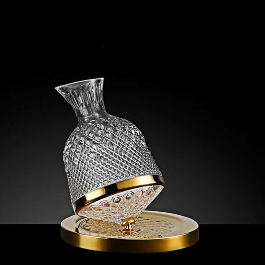 Gold Stainless Steel Rotating Decanter