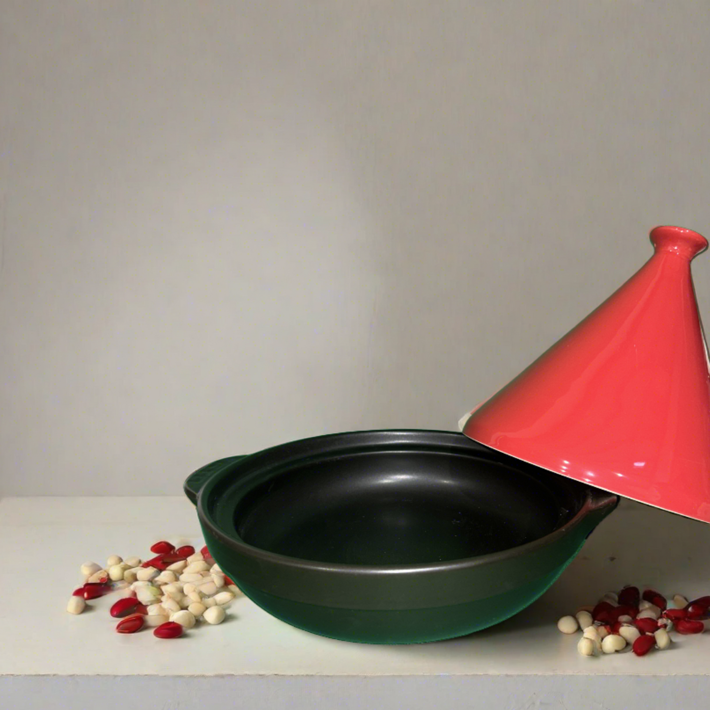 Ceramic Tagine Pot with Red Lid