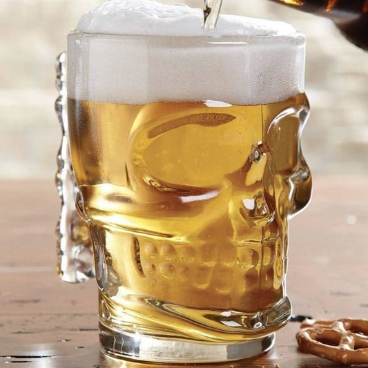 Glass Skull Skeleton Beer Mug