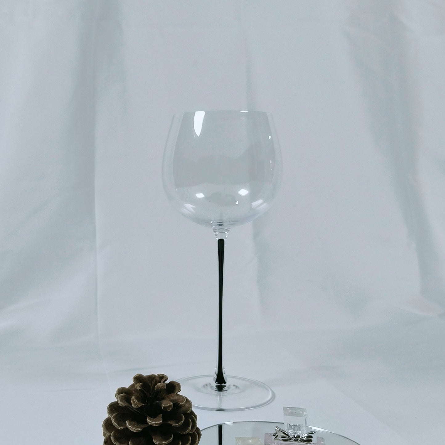 Crystal Art Tasting Goblet Black Bow Tie Wine Glass