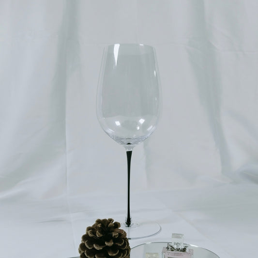 Crystal Black Tie White Wine Glass