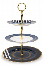 Cake Plate 3-Tier - Blue Danube Style