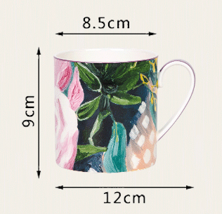 Set of Couple Mugs - Oil Painting Roses Style