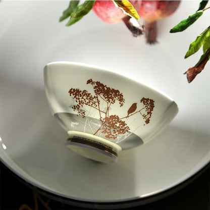 40-Piece Autumn-Themed Tableware Set (Leather Case Included)
