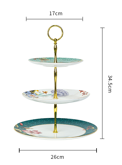 Cake Plate 3-Tier - Spring Whisper