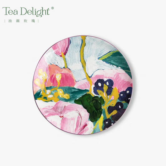 Oil Painting Roses Platter