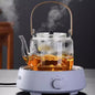 1L Tea Pot with Flat Bamboo Handle Lifting Beam Pot