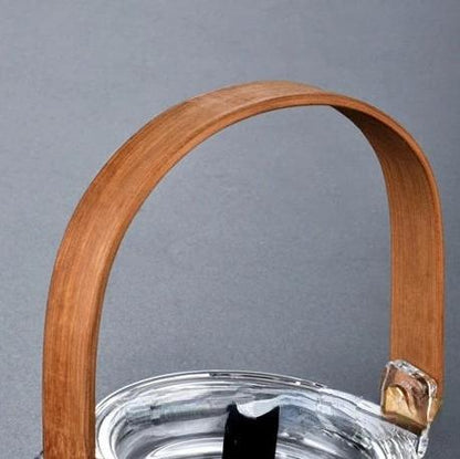 1L Tea Pot with Flat Bamboo Handle Lifting Beam Pot