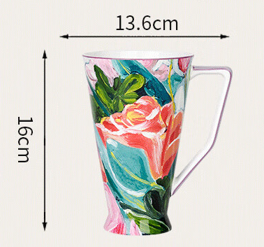 Lyon Cup (Purple) in Oil Painting Roses Style - Color Box